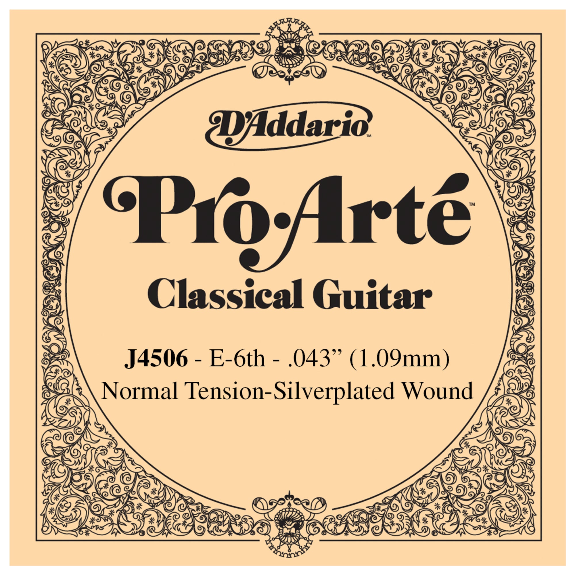 D'Addario J4506 Pro Arte 6th Silver Wound Single Guitar String .043 J4506