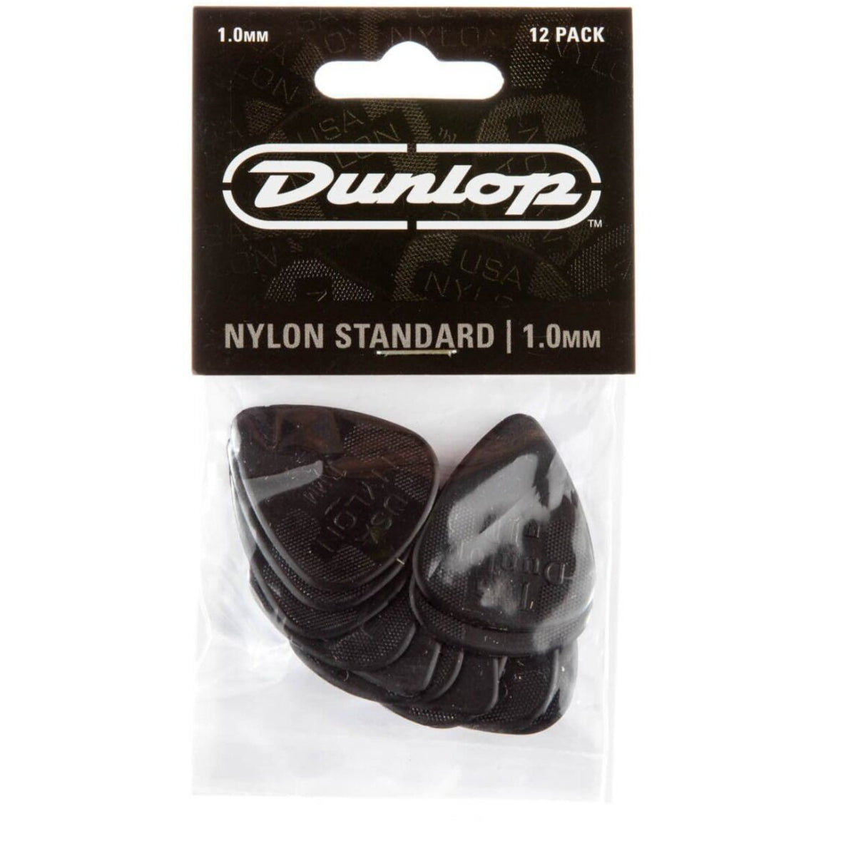 Dunlop 44p10 Nylon Standard 1.0 Black Guitar Picks - 12 PACK