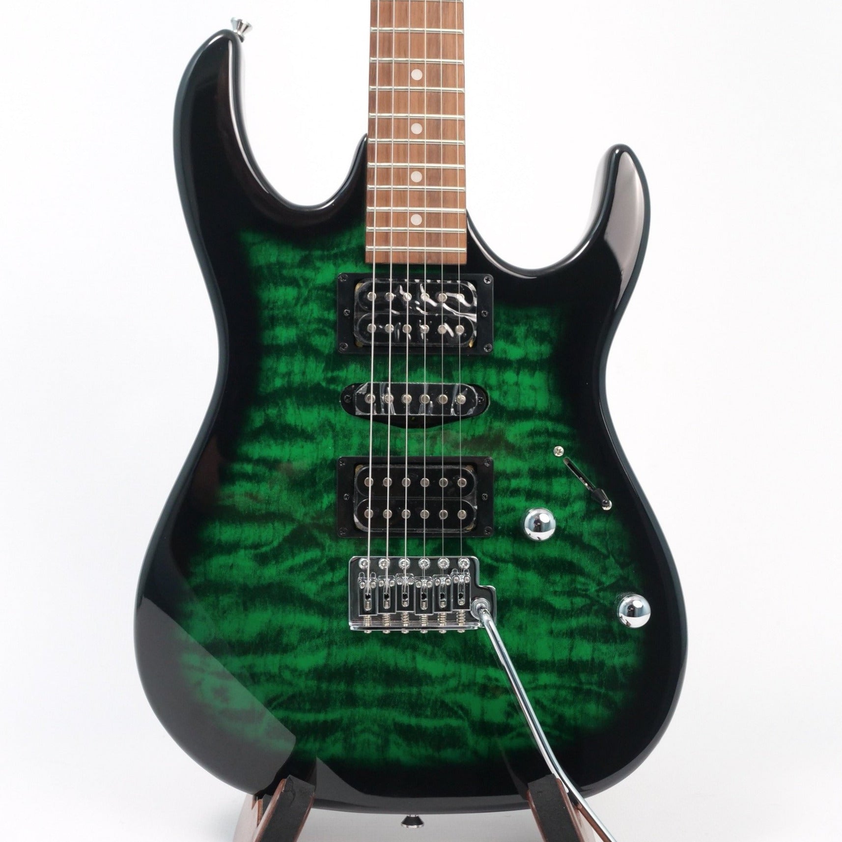 Ibanez GRX70QATEB Gio Quilted Electric Guitar - Trans Emerald Green