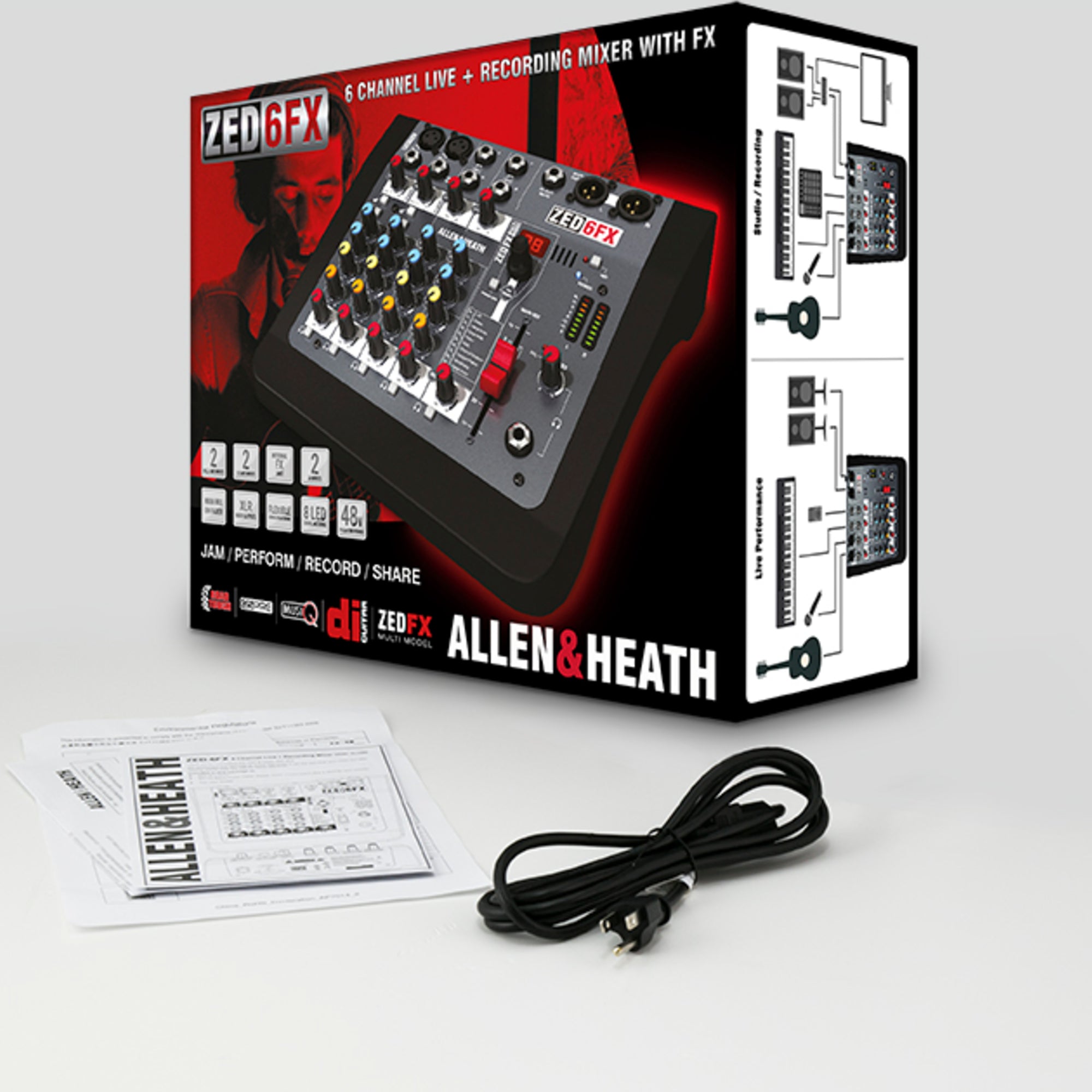 Allen & Heath ZED-6fx 4-Channel Mixer with Effects