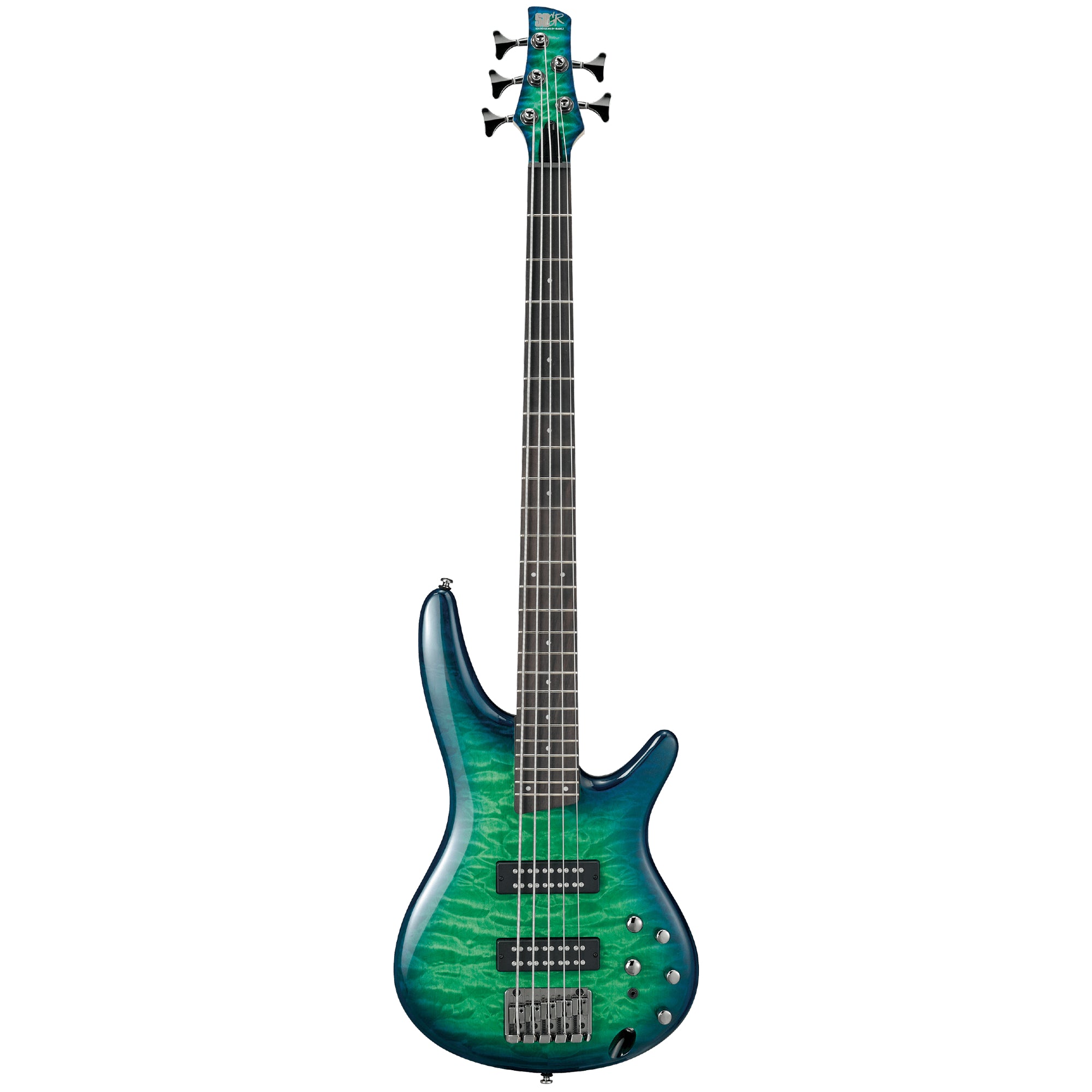 Ibanez SR405EQMSLG 5-String Quilted Maple Electric Bass - Surreal Blue Burst Gloss