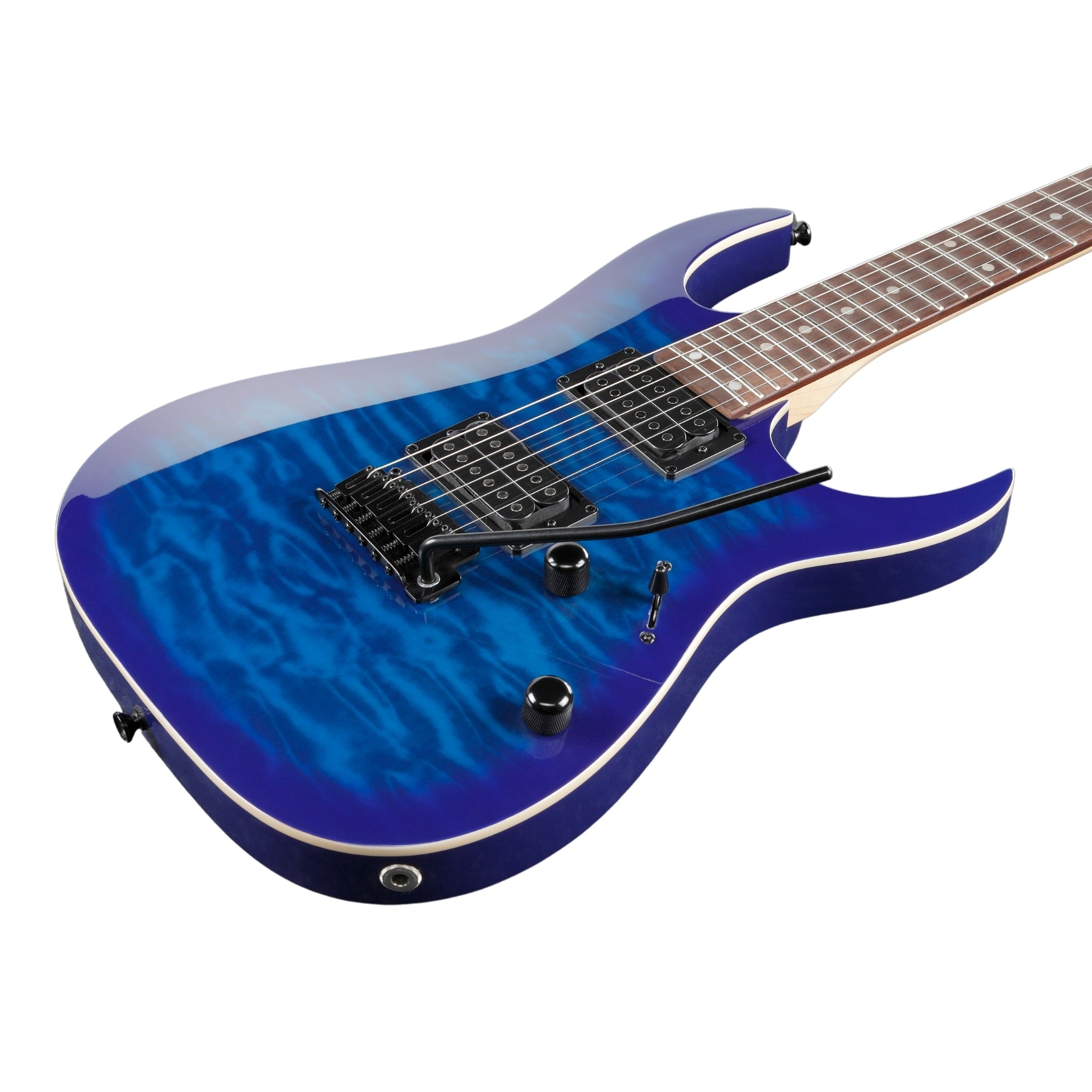 Ibanez GRGA 6 String Solid-Body Electric Guitar, Right, Transparent Blue  Burst, Full (GRGA120QATBB)