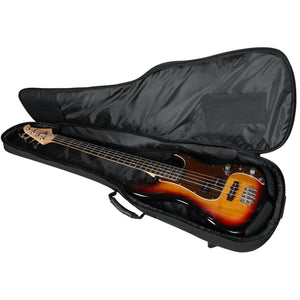 Gator GB-4G-BASS Electric Bass Guitar Gigbag Open with Guitar instide