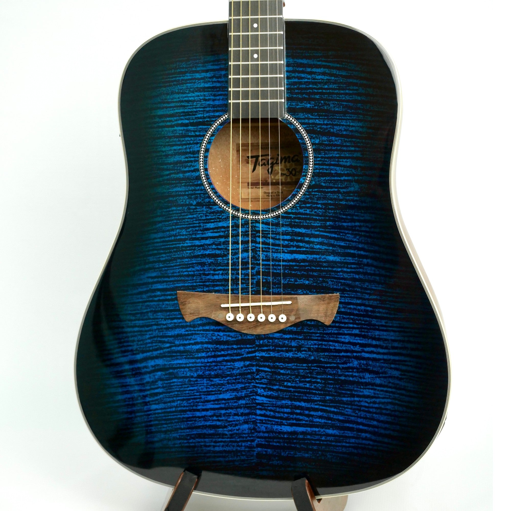 Tagima TW 30 EQ Acoustic Electric Guitar - Trans Blue TW 30 EQ-TBLF Body Front