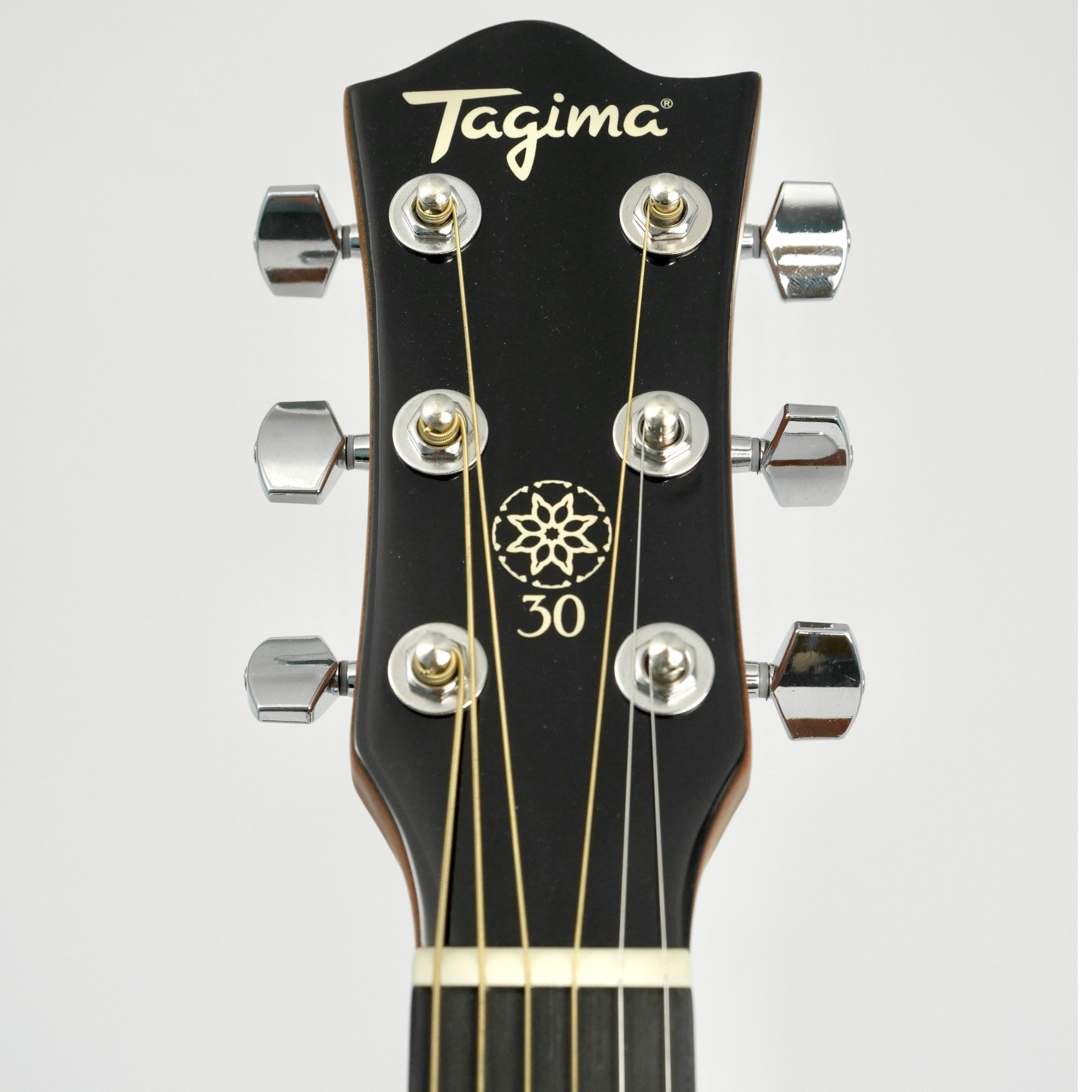 Tagima TW 30 EQ Acoustic Electric Guitar - Trans Black TW 30 EQ-TBKF Headstock Front