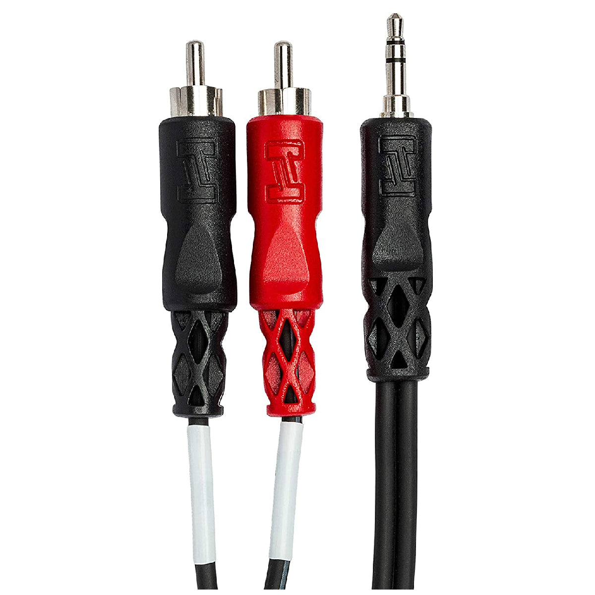 Hosa CMR-203 3ft 3.5mm TRS to Dual RCA Stereo Breakout Product Ends