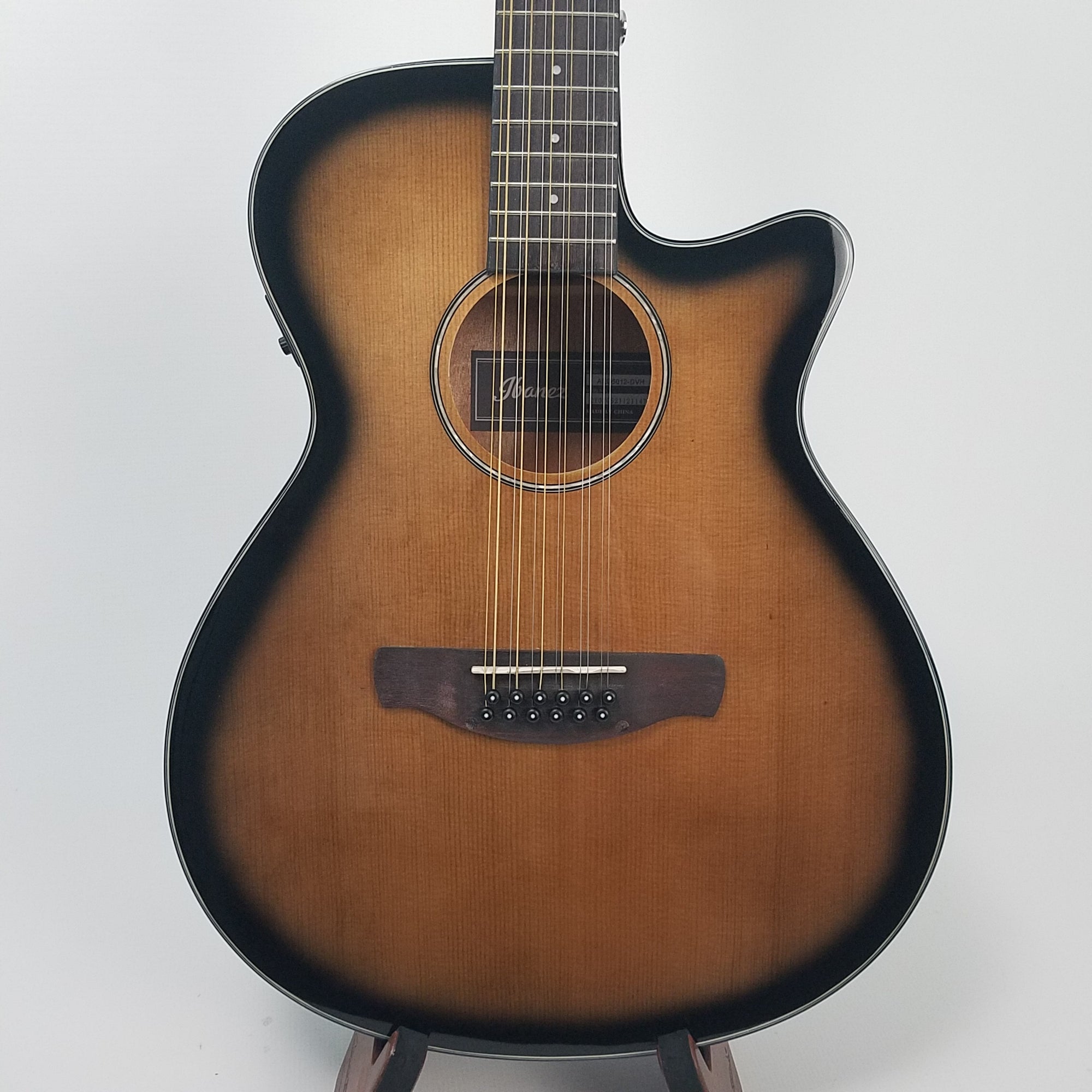 Ibanez AEG5012DVH Acoustic Electric 12-String Guitar - Dark Violin Body Front