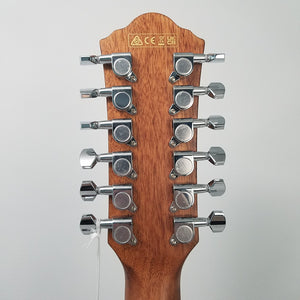 Ibanez AEG5012DVH Acoustic Electric 12-String Guitar - Dark Violin Headstock Back