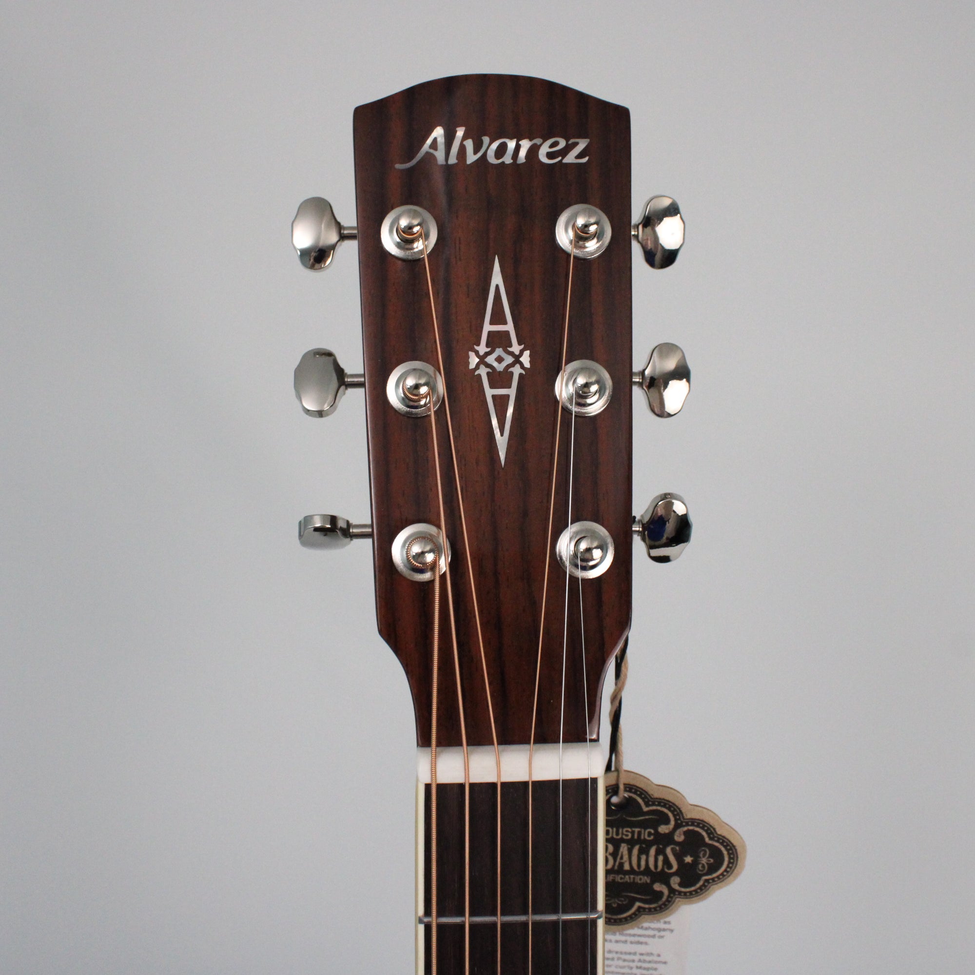 Alvarez MD70EBG Acoustic Electric Bluegrass Guitar Headstock