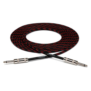Hosa 3GT-18C5 18ft Black/Red Cloth Guitar Cable Product