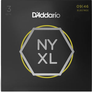 D'Addario NYXL0946-3P 3-Pack Nickel Would Electric Guitar Strings  9-46