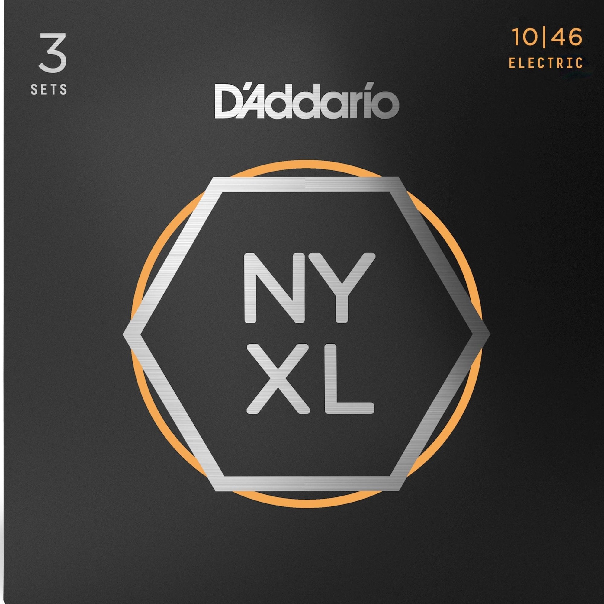 D'Addario NYXL1046-3P 3-Pack Nickel Would Electric Guitar Strings  10-46