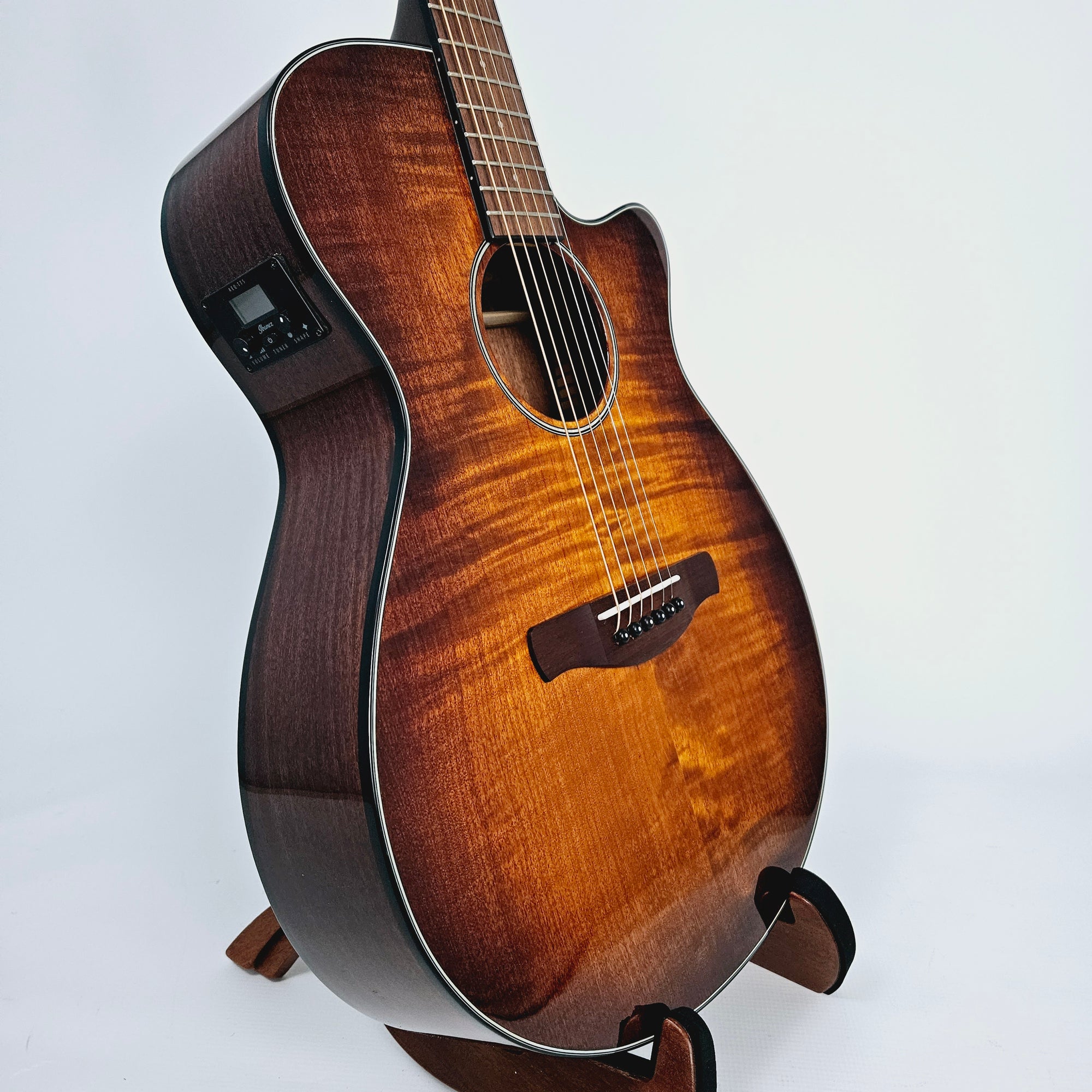 Ibanez Acoustic Electric Guitar - Vintage Violin AEG70VVH Left Side
