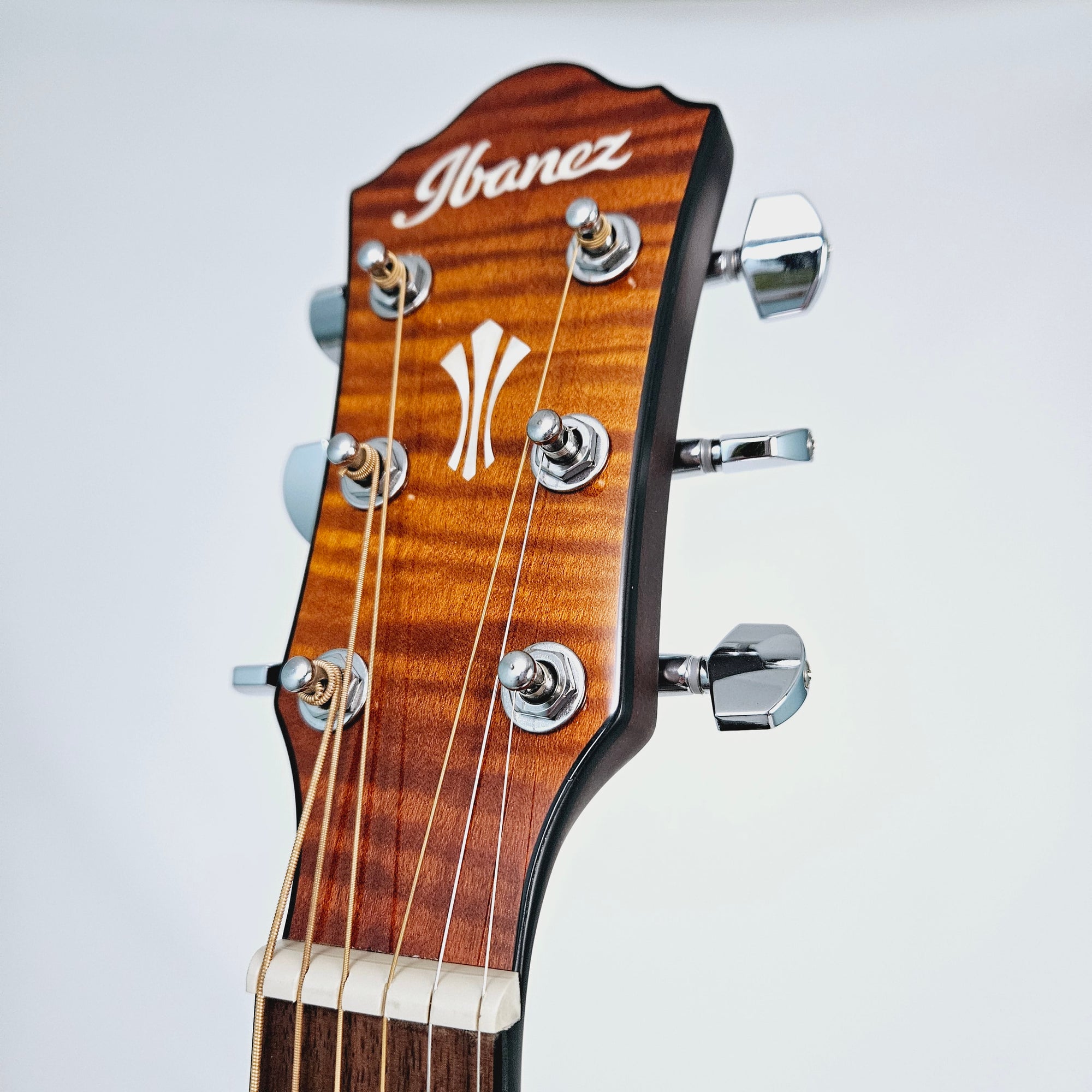 Ibanez Acoustic Electric Guitar - Vintage Violin AEG70VVH Headstock